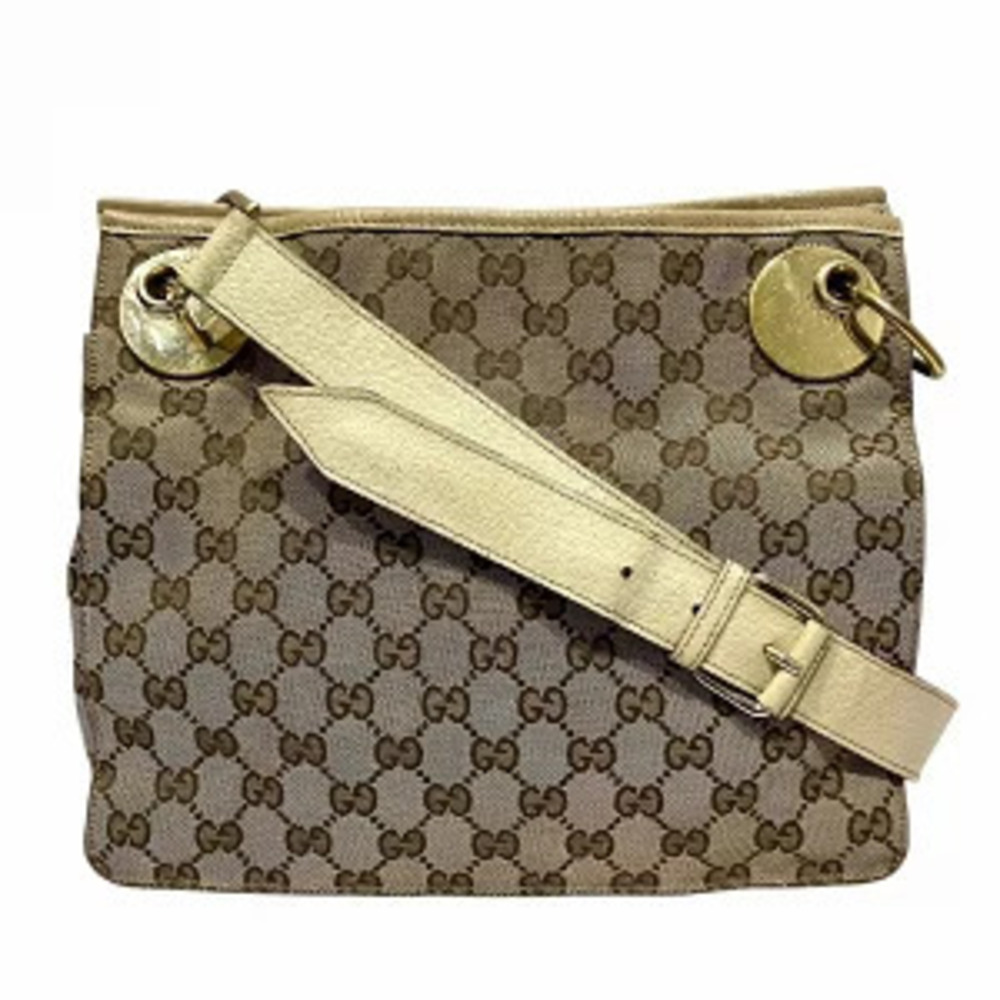 Gucci GG Canvas Eclipse crossbody messenger bag White